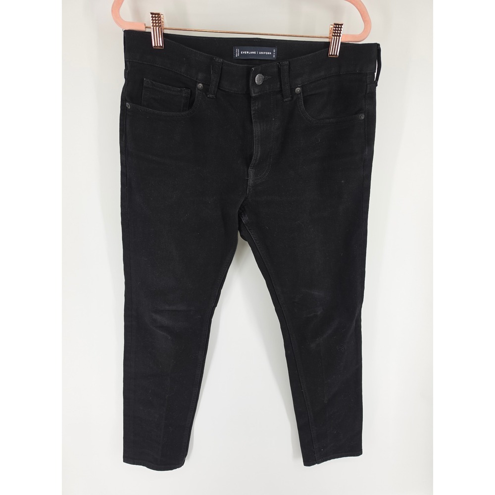 Everlane Uniform The Slim Jean Mens 32x30 Black Organic Cotton Stretch Denim